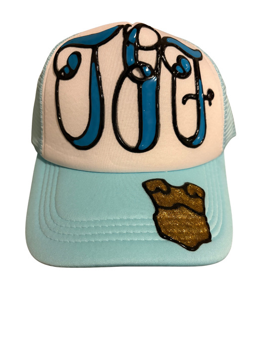 Baby blue trucker hat