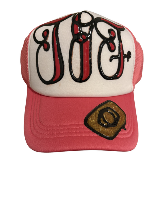 Dark pink trucker hat