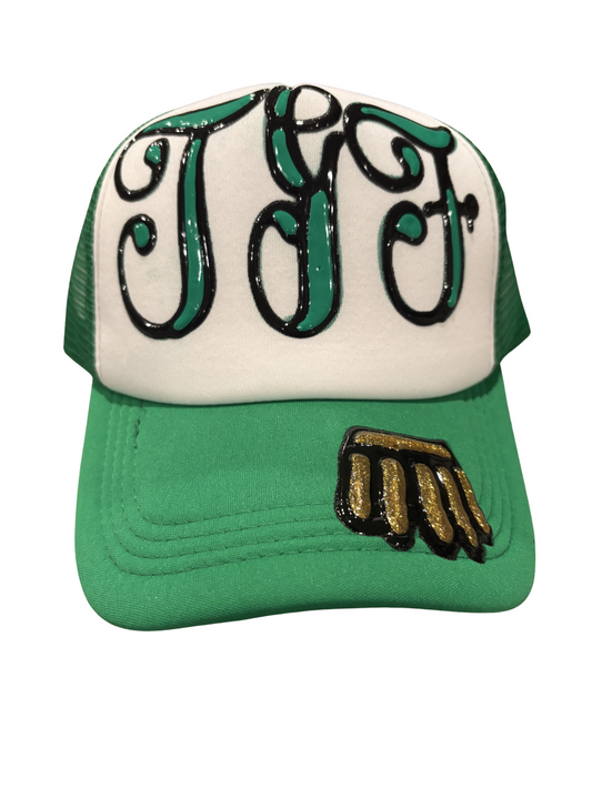 Forest green trucker hat