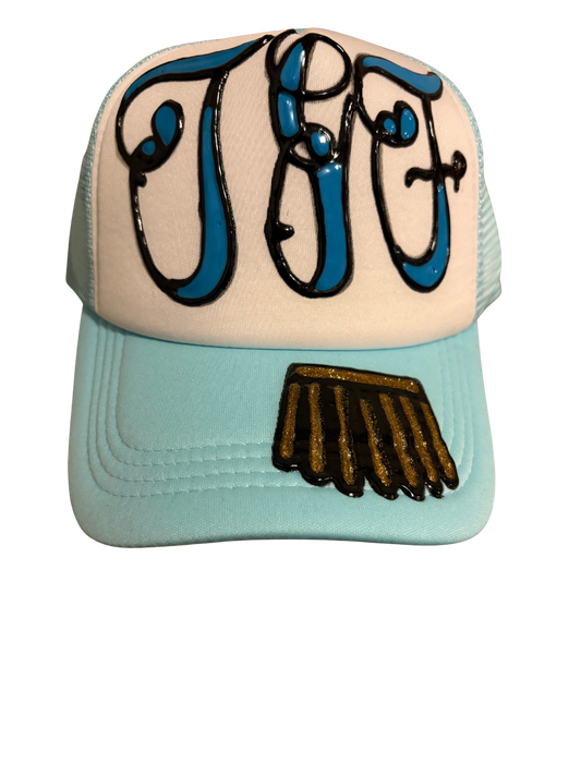 Baby blue trucker hat